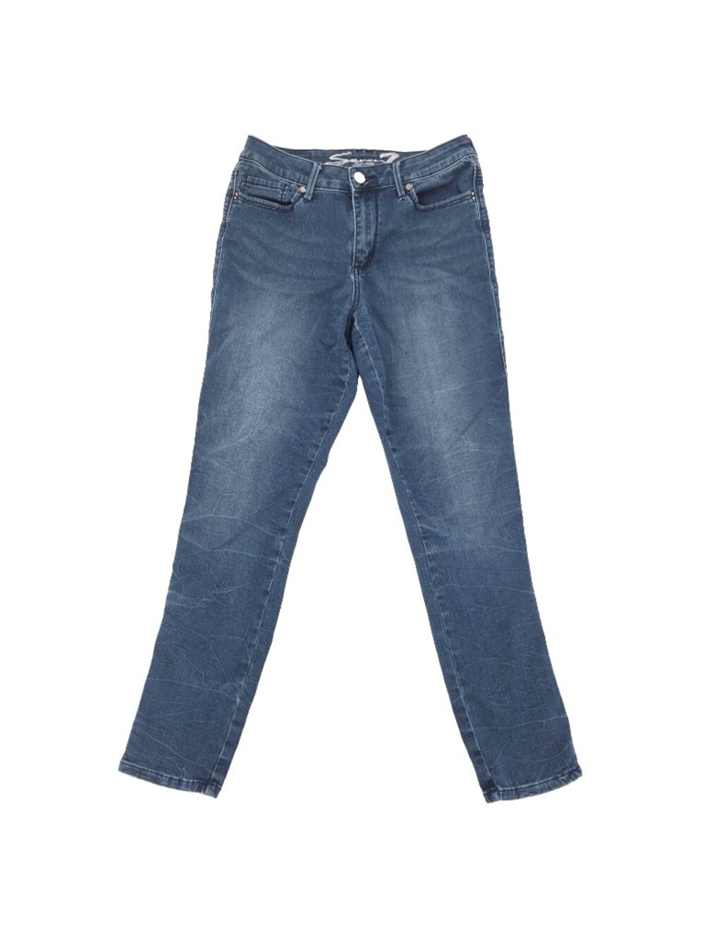 Seven 7 High Rise Skinny Jeans Womens 10 Blue Denim Pants Stretch Dark Wash